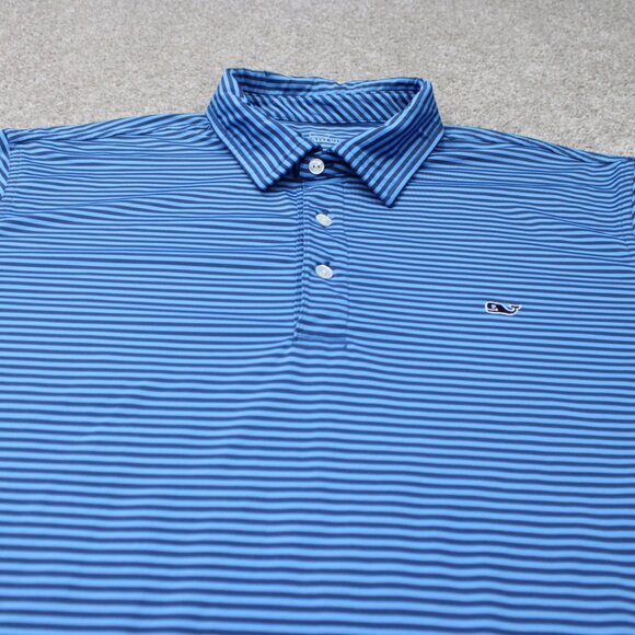 Vineyard Vines Polo Shirt Men XL Blue Polyester Stretch Performance S/S Pullover - Picture 4 of 14